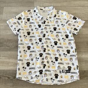 San Diego Padres Summer Hawaiian Shirt Mens LARGE Aloha 619 Jack In The Box SGA